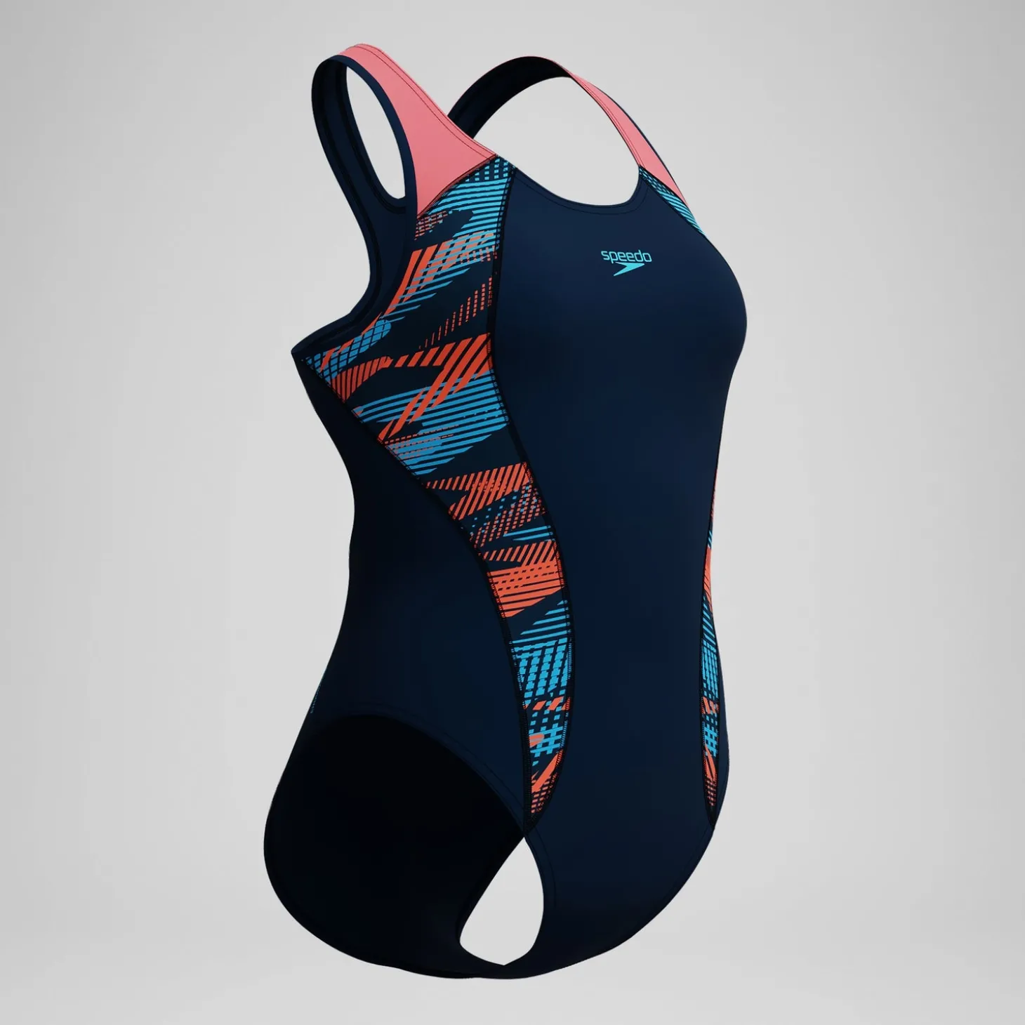 Maillot de bain Femme Placement bleu marine/corail