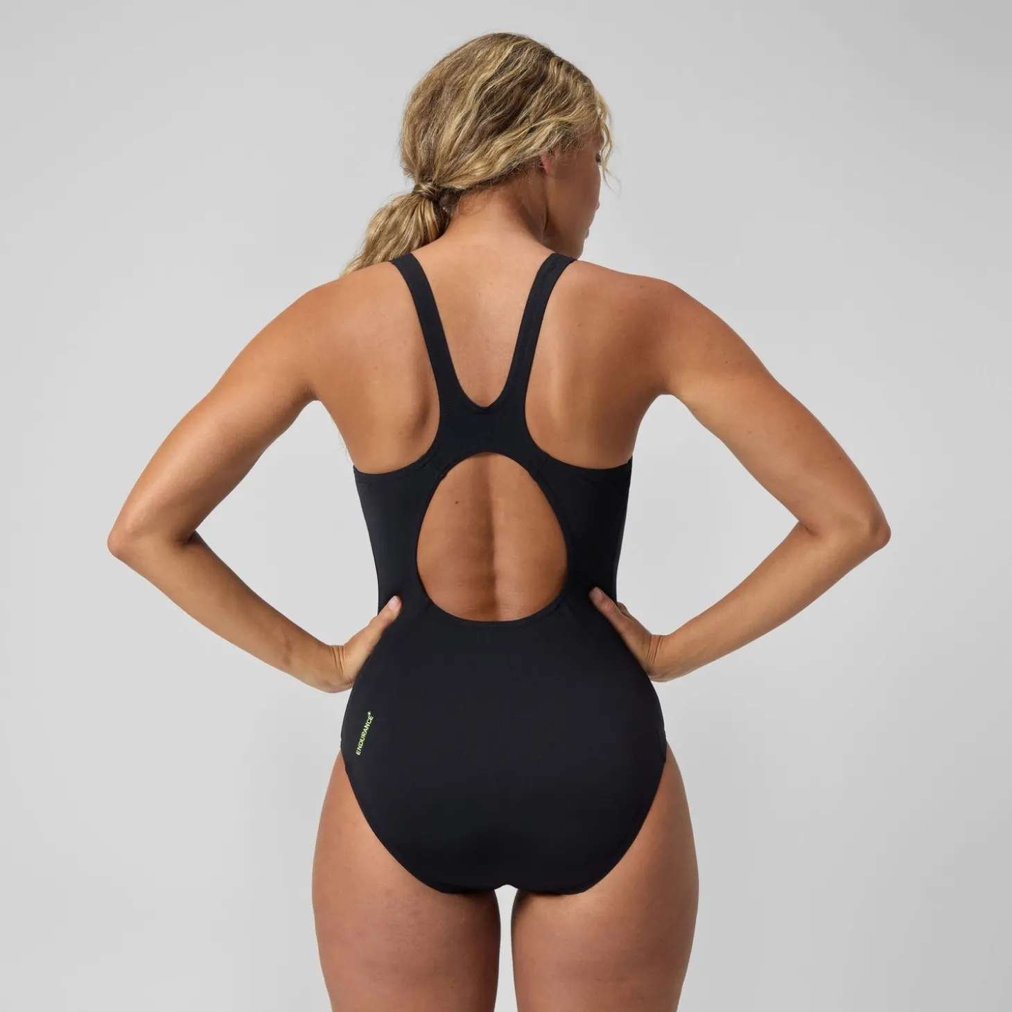Maillot de bain Femme Placement Muscleback noir/jaune