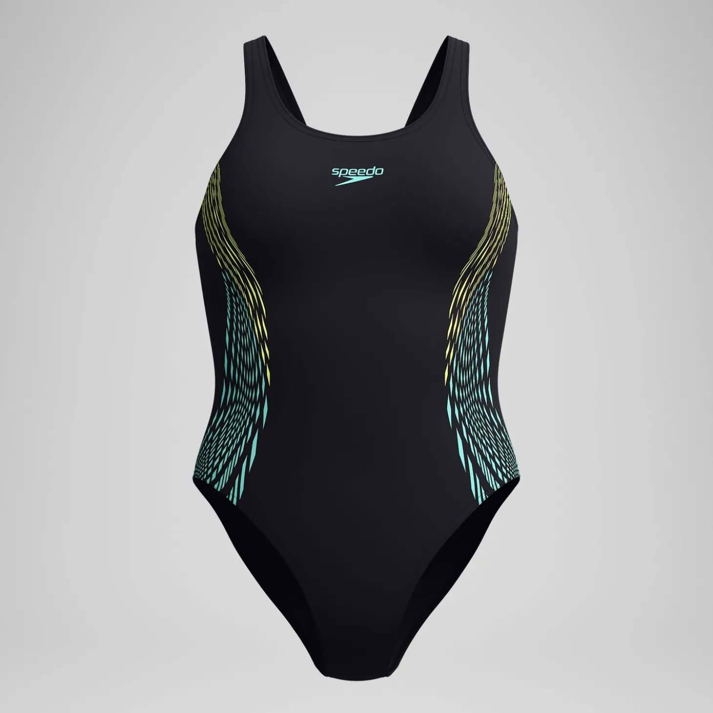 Maillot de bain Femme Placement Muscleback noir/jaune