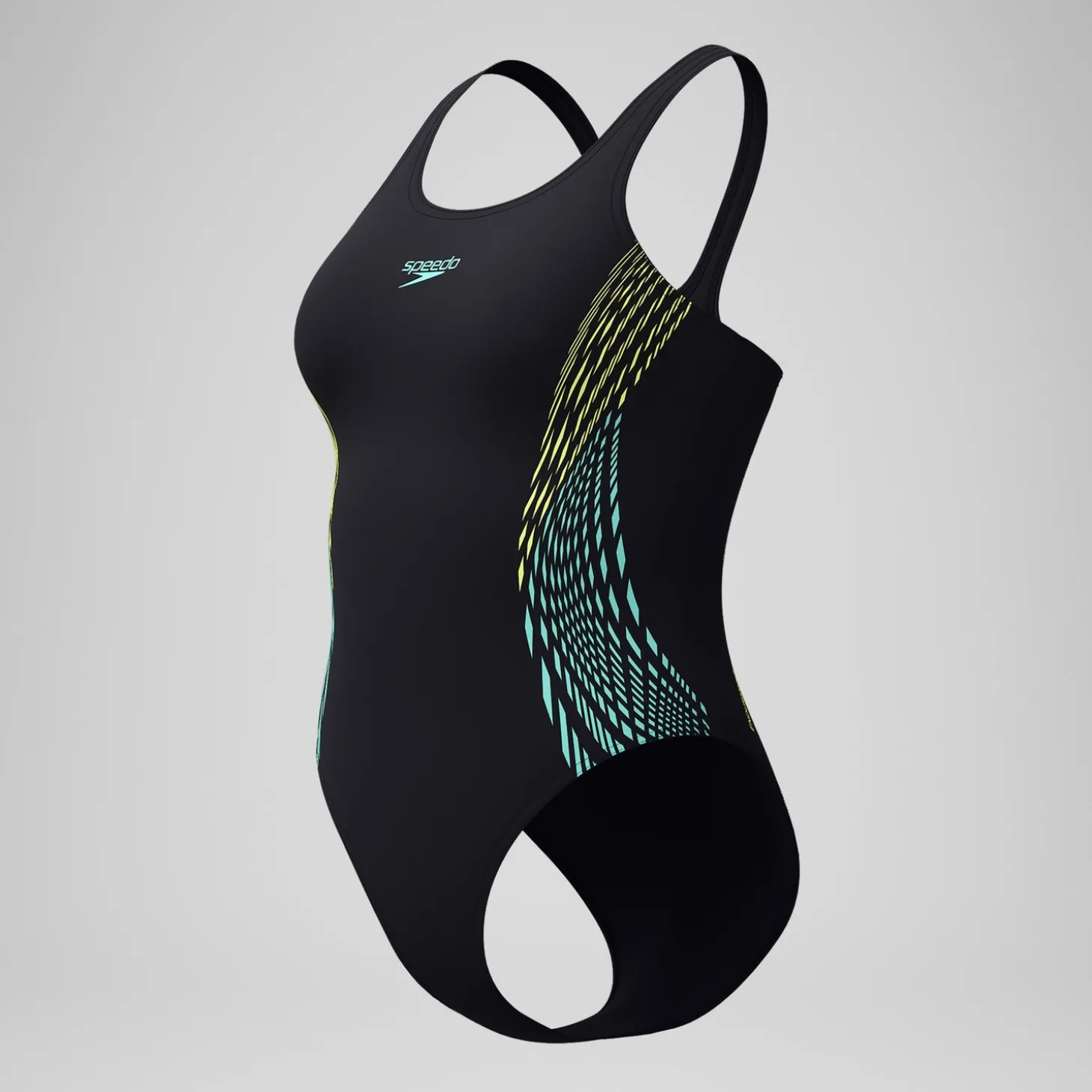 Maillot de bain Femme Placement Muscleback noir/jaune