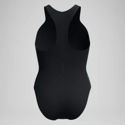 Maillot de bain Femme Racer Zip avec soutien-gorge intégré noir