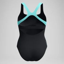 Maillot de bain Femme Racer Zip noir/vert