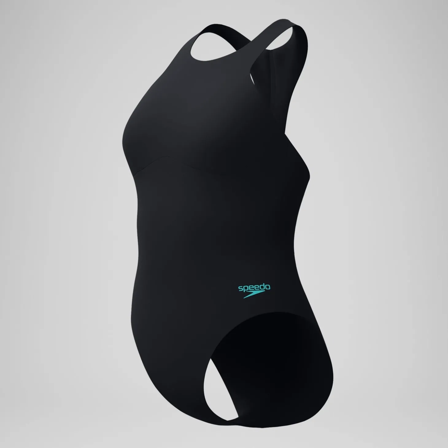 Maillot de bain Femme Racer Zip avec soutien-gorge intégré noir