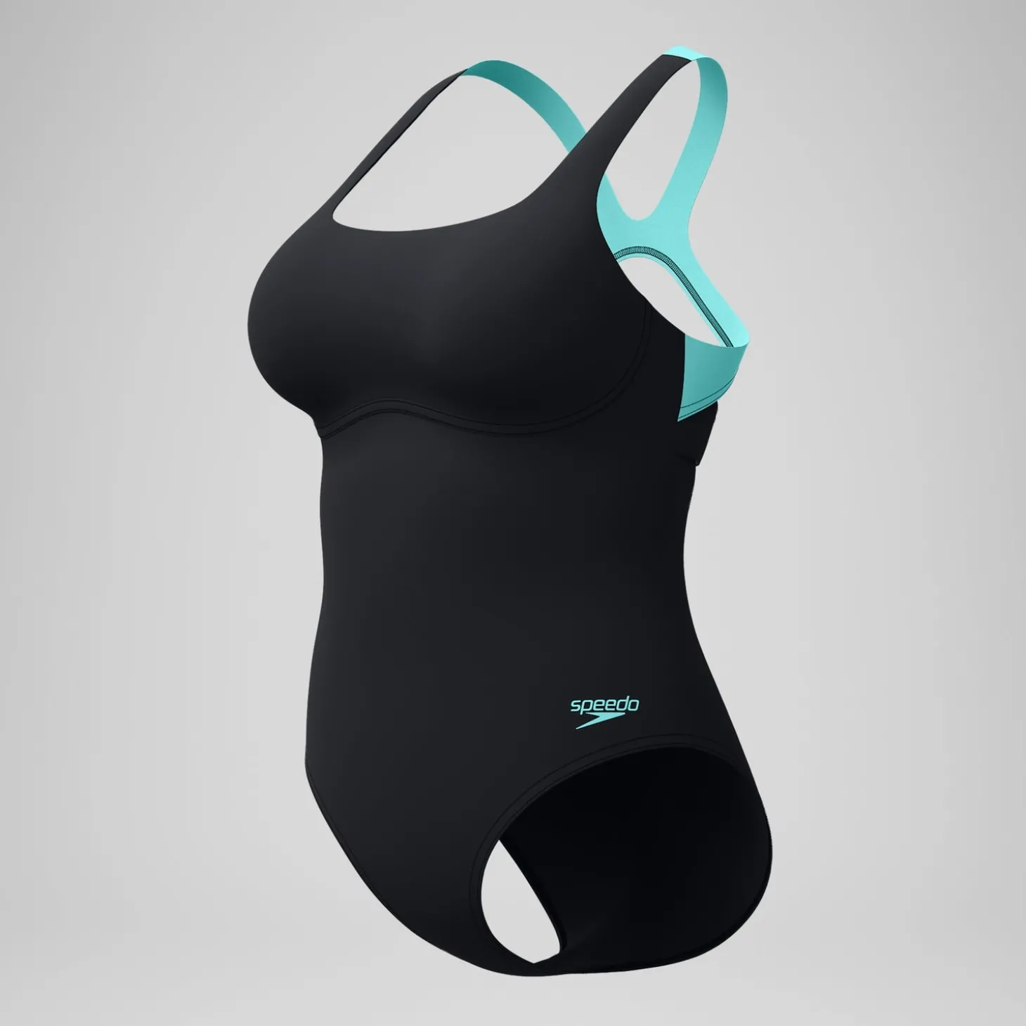 Maillot de bain Femme Racer Zip noir/vert