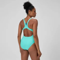 Maillot de bain Femme Solid à col haut turquoise