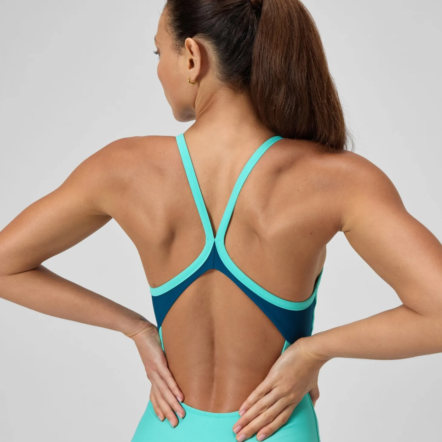 Maillot de bain Femme Solid Racerback turquoise