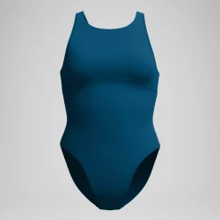 Maillot de bain Femme Solid à col haut sarcelle foncé
