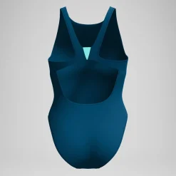 Maillot de bain Femme Solid à col haut sarcelle foncé