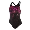 Maillot de bain Femme Speckleflow Placement Racerback noir/rouge
