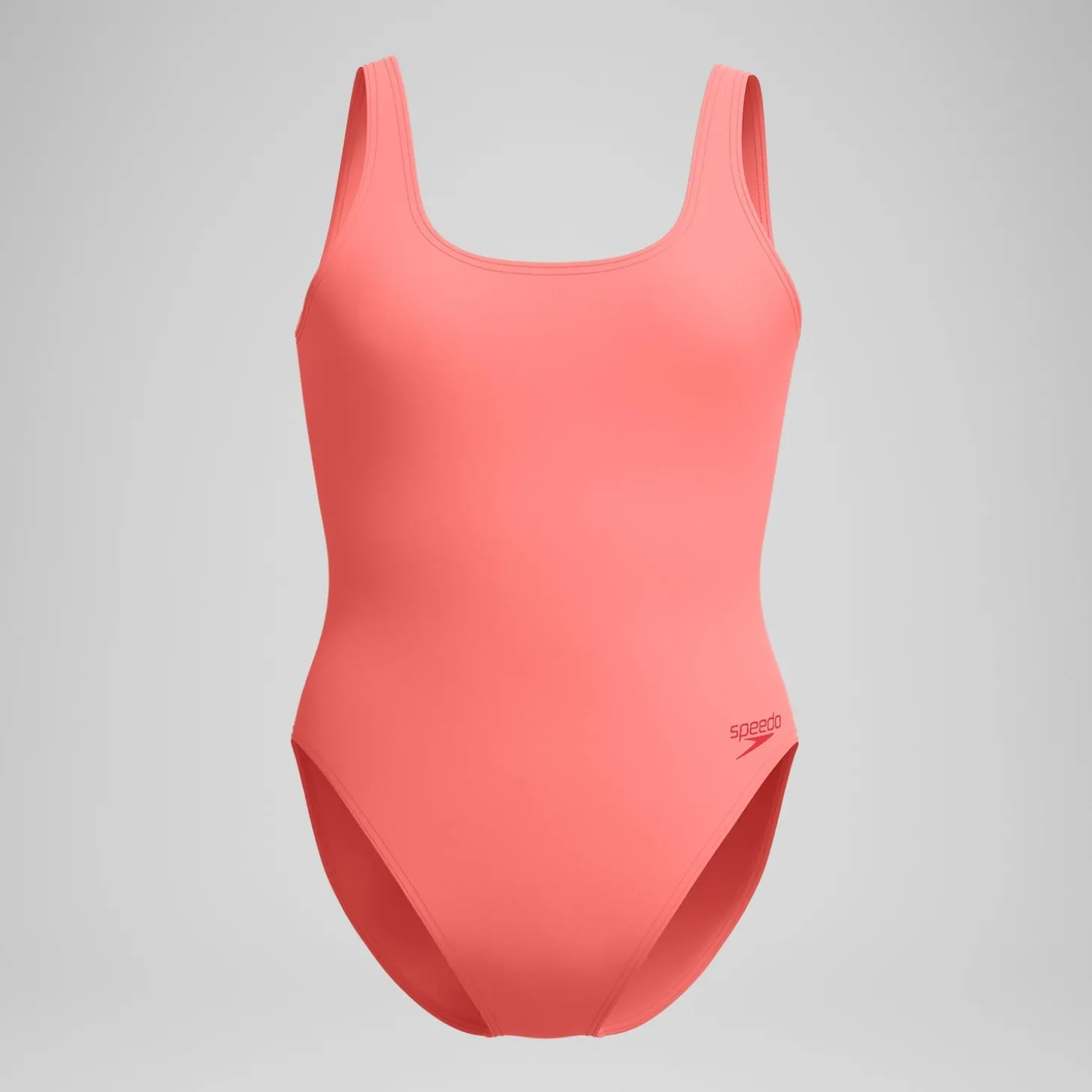 Maillot de bain Femme texturé à dos en U Deep corail