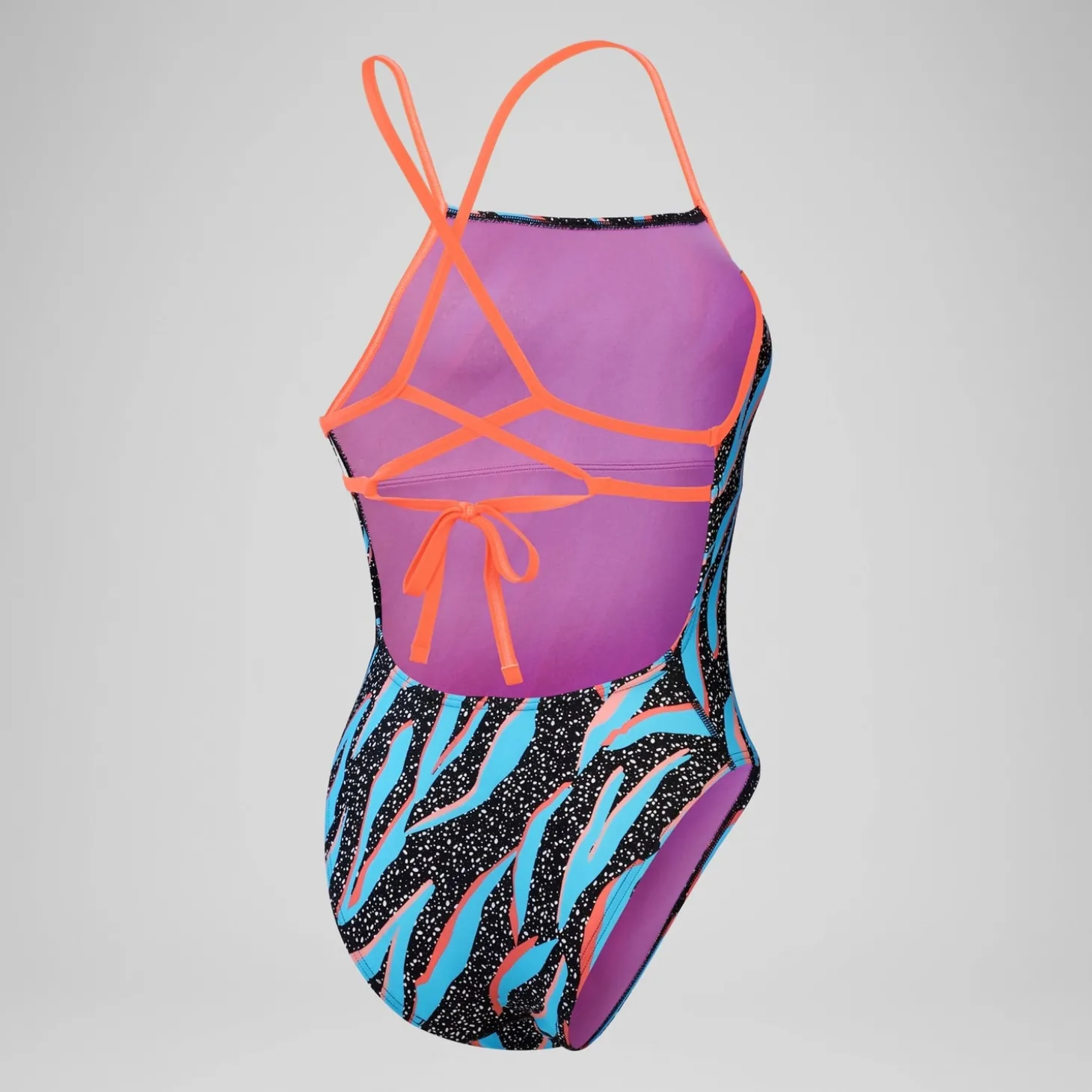 Maillot de bain Femmes à nouer dans le dos Allover Digital pour Femmes Noir/Bleu picton/Rouge sirène