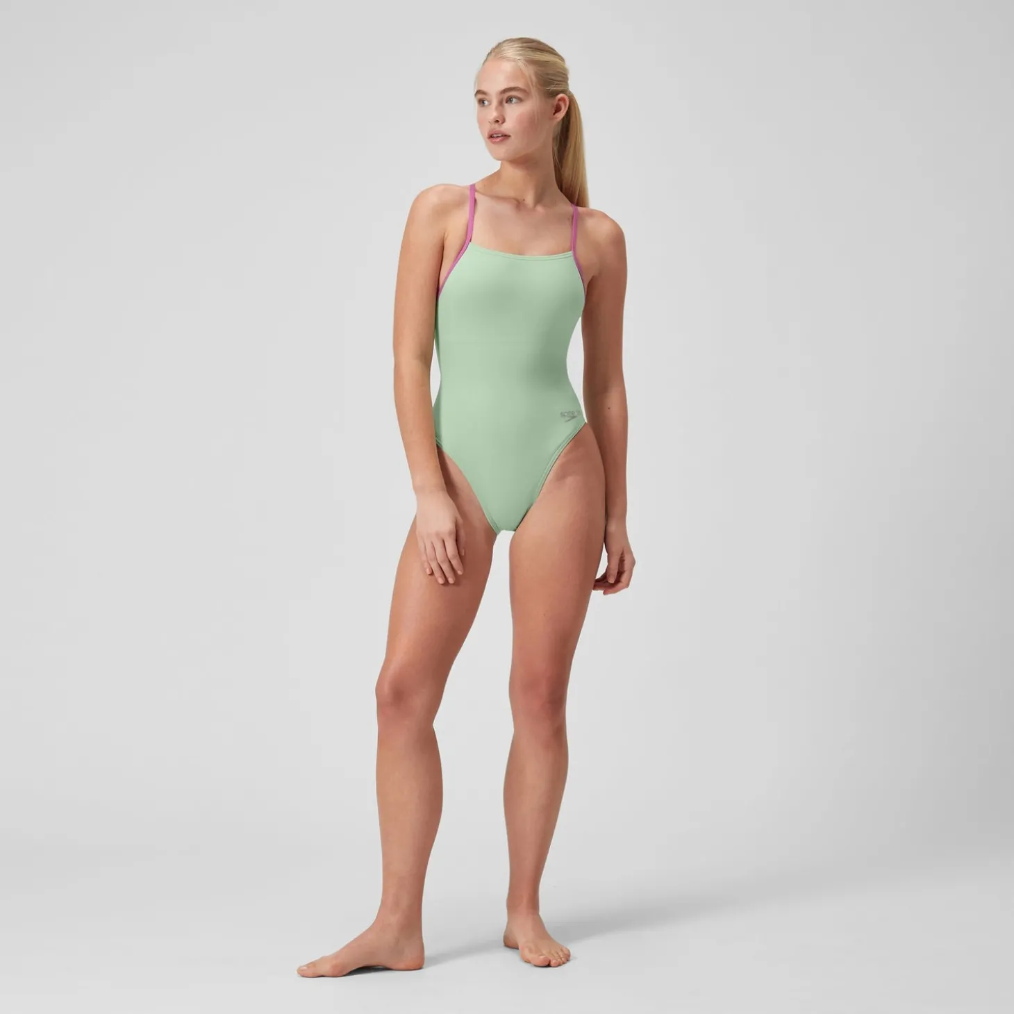 Maillot de bain Femmes uni avec liens à nouer dans le dos pour Femmes Vert matcha