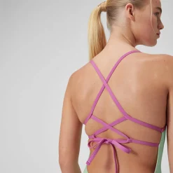 Maillot de bain Femmes uni avec liens à nouer dans le dos pour Femmes Vert matcha