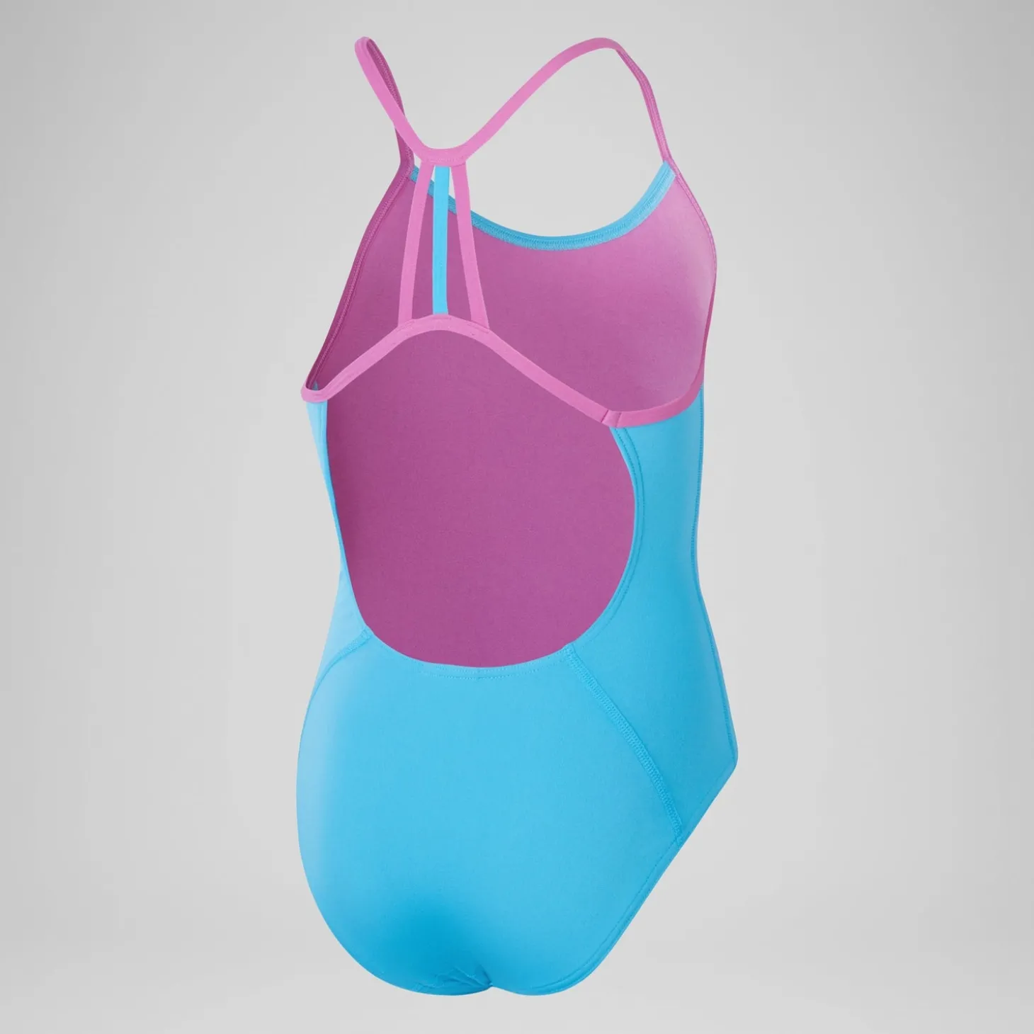 Maillot de bain fille avec dos Lane Line uni pour Filles Bleu picton