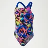 Maillot de bain Fille Digital Allover Powerback bleu/rose