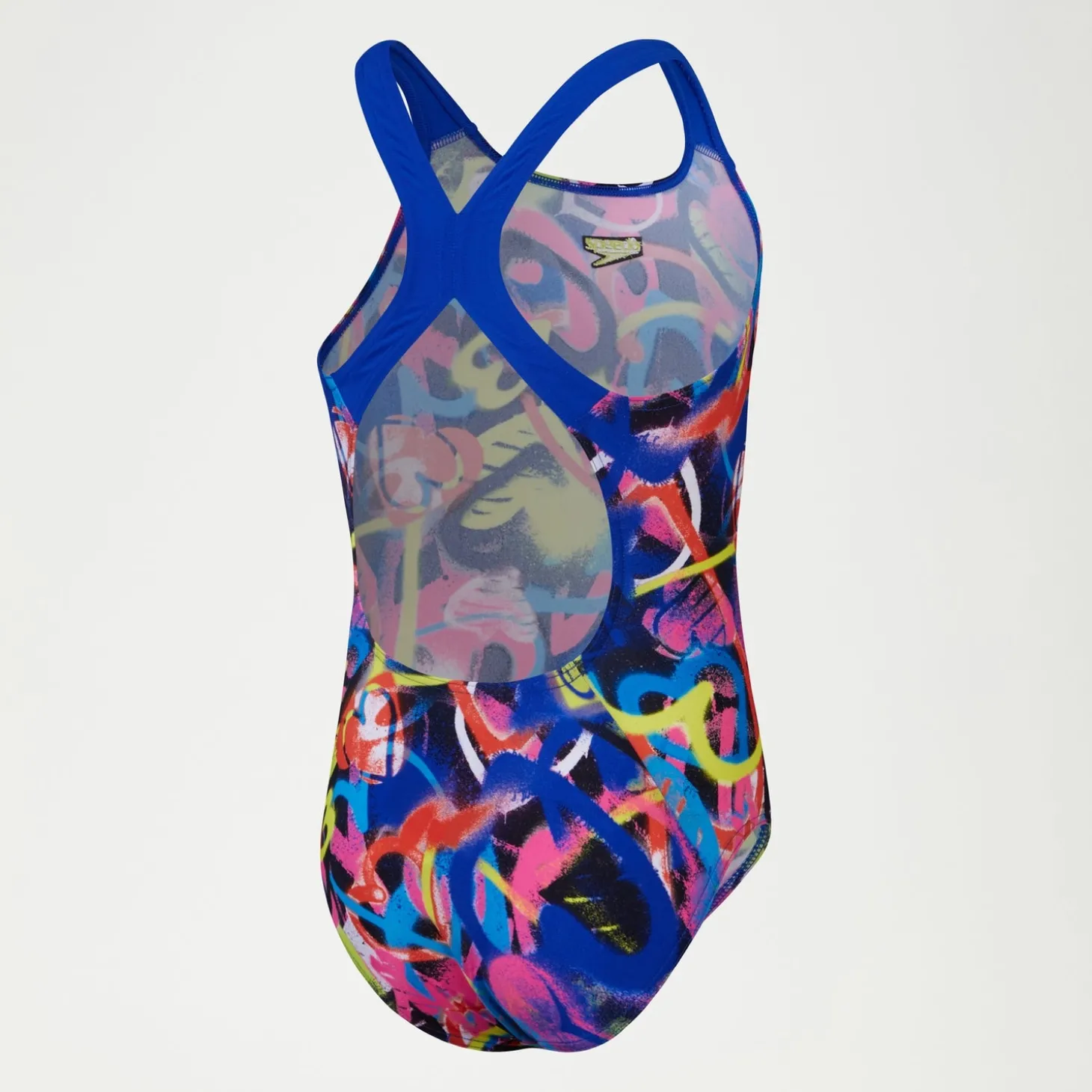 Maillot de bain Fille Digital Allover Powerback bleu/rose