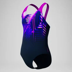 Maillot de bain Fille Digital Placement Splashback bleu marine/rose
