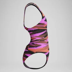 Maillot de bain Fille HyperBoom Medalist imprimé noir/rose