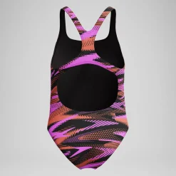 Maillot de bain Fille HyperBoom Medalist imprimé noir/rose