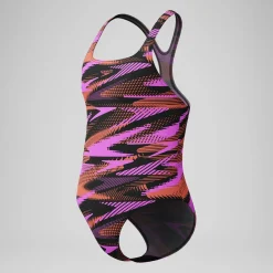 Maillot de bain Fille HyperBoom Medalist imprimé noir/rose