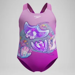 Maillot de bain Fille imprimé numérique rose