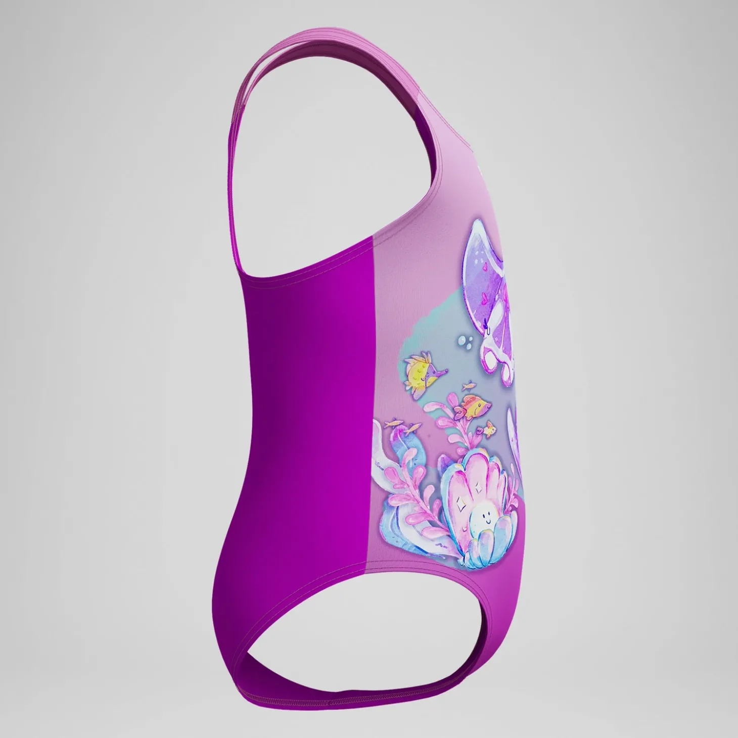 Maillot de bain Fille imprimé numérique rose