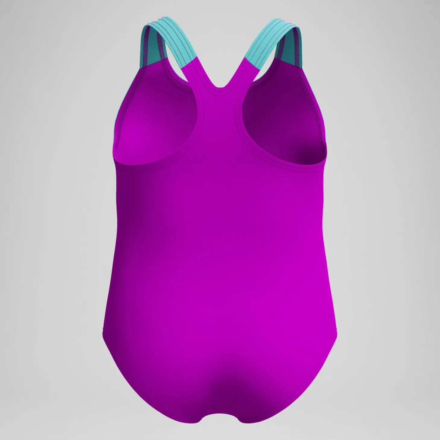 Maillot de bain Fille imprimé numérique violet/turquoise