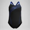 Maillot de bain Fille Medley Logo noir/bleu