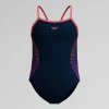 Maillot de bain Fille Plastisol Placement Muscleback à fines bretelles noir/rose