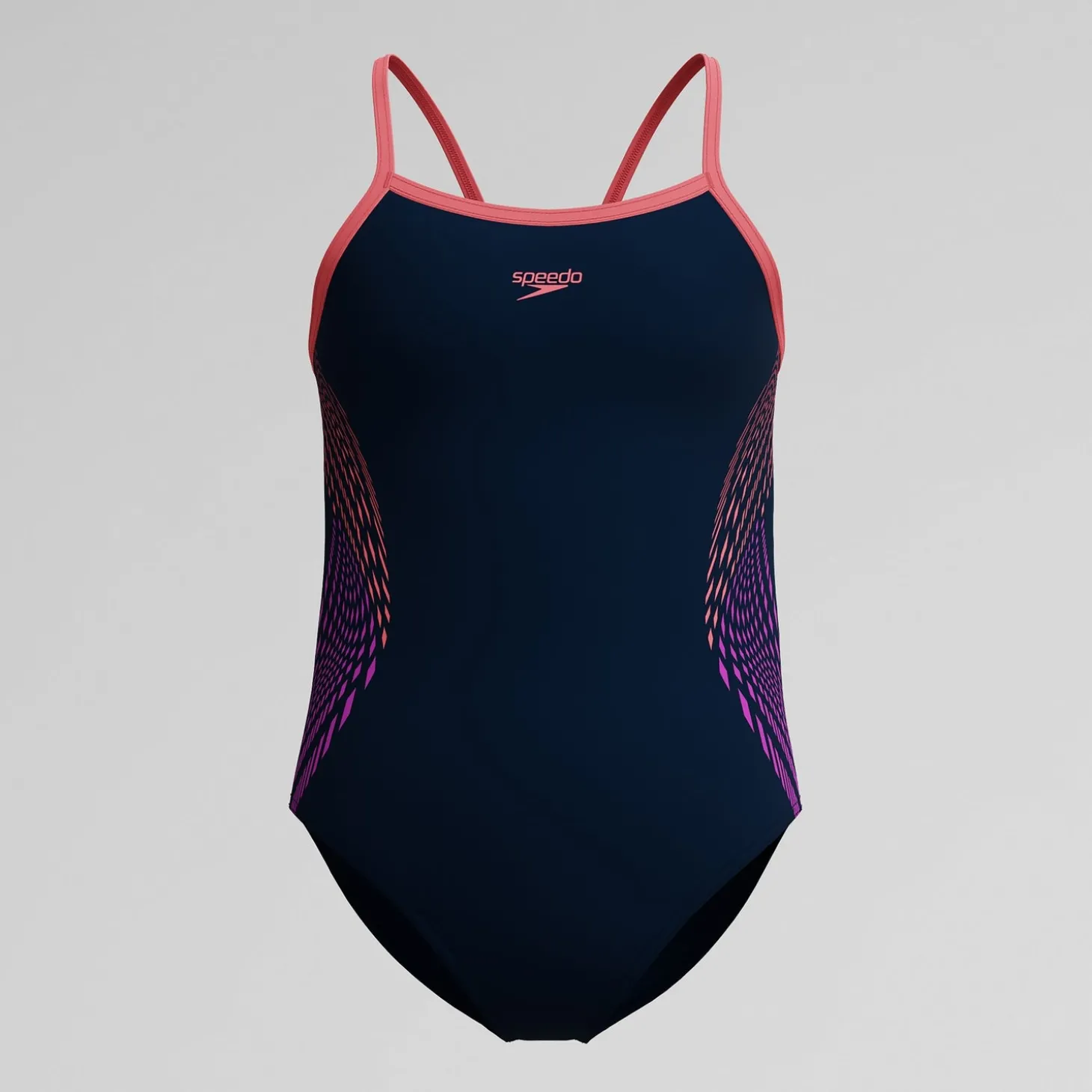 Maillot de bain Fille Plastisol Placement Muscleback à fines bretelles noir/rose