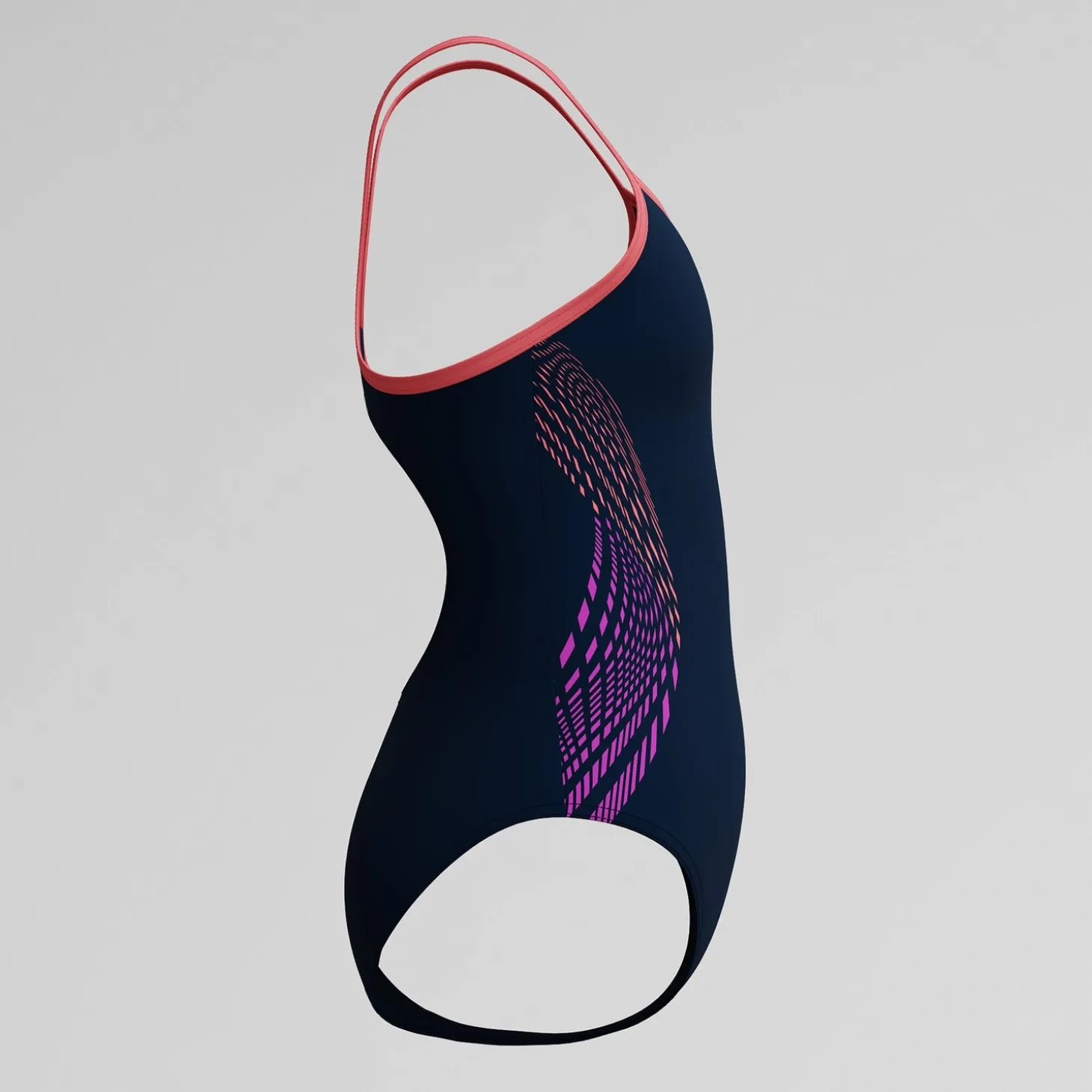 Maillot de bain Fille Plastisol Placement Muscleback à fines bretelles noir/rose