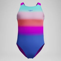 Maillot de bain Fille Pulseback imprimé bleu/rose
