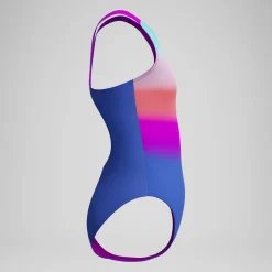 Maillot de bain Fille Pulseback imprimé bleu/rose
