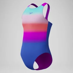 Maillot de bain Fille Pulseback imprimé bleu/rose