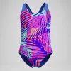 Maillot de bain Fille Spashback imprimé numérique rose/bleu