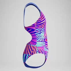 Maillot de bain Fille Spashback imprimé numérique rose/bleu