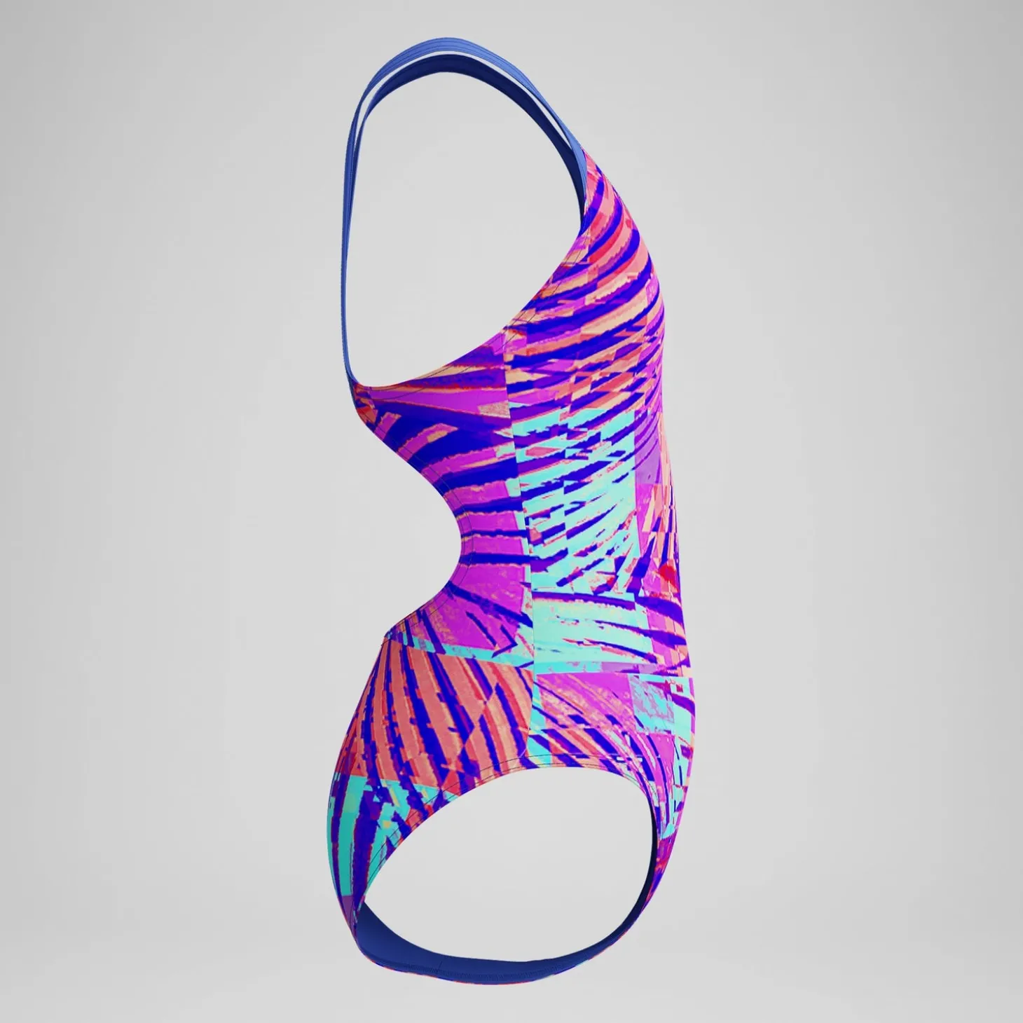 Maillot de bain Fille Spashback imprimé numérique rose/bleu
