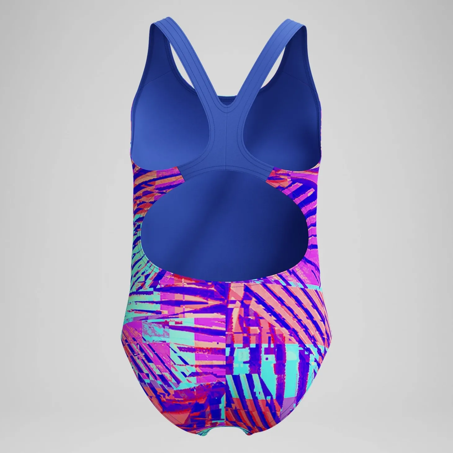 Maillot de bain Fille Spashback imprimé numérique rose/bleu