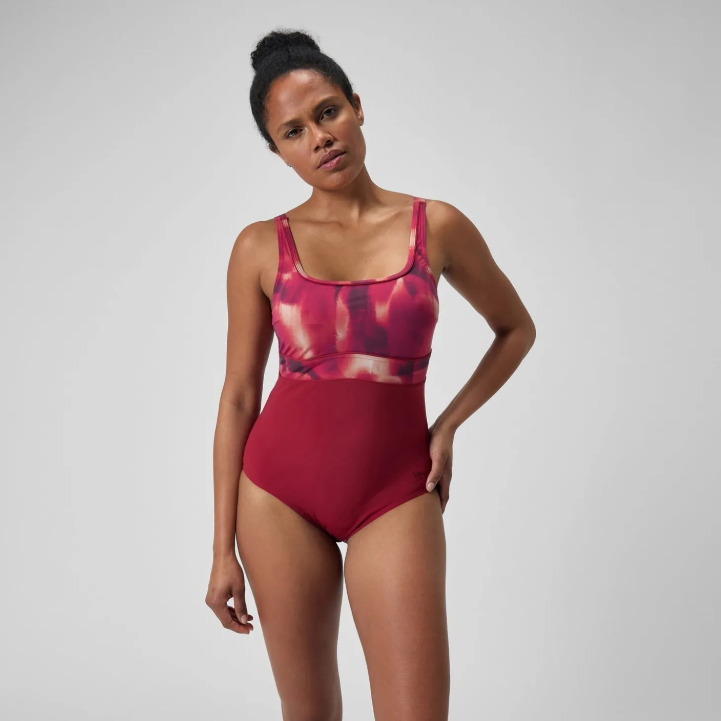 Maillot de bain gainant Femmes à imprimé Contour Eclipse pour Femmes Violet/Rouge