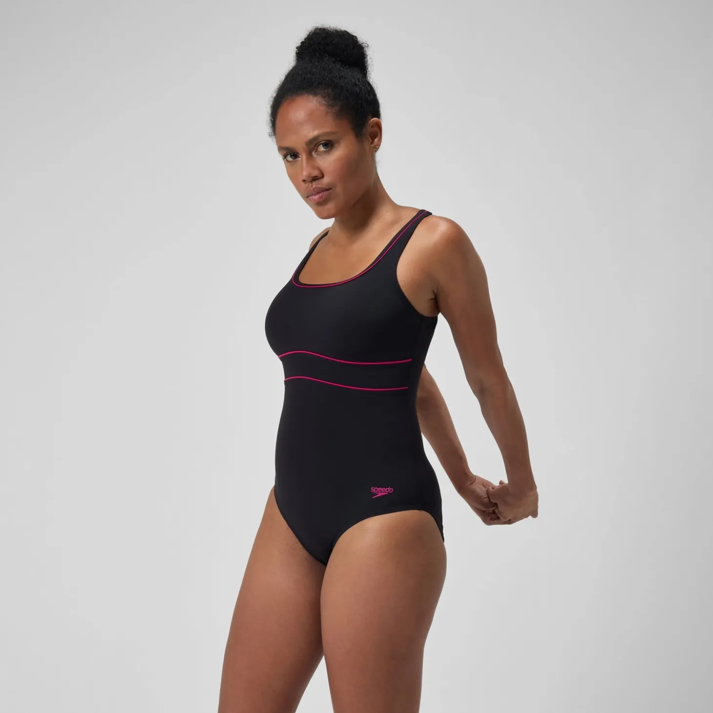 Maillot de bain gainant Femmes ContourEclipse pour Femmes Noir/Magenta brume