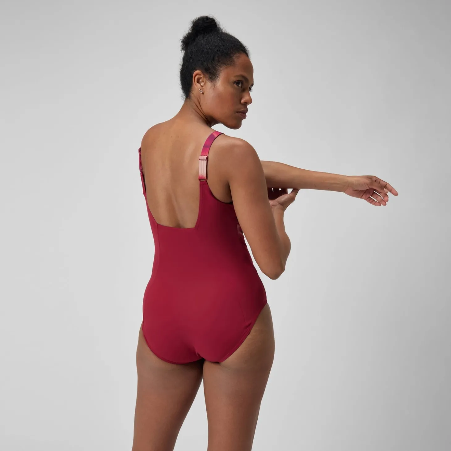 Maillot de bain gainant Femmes à imprimé Contour Eclipse pour Femmes Violet/Rouge