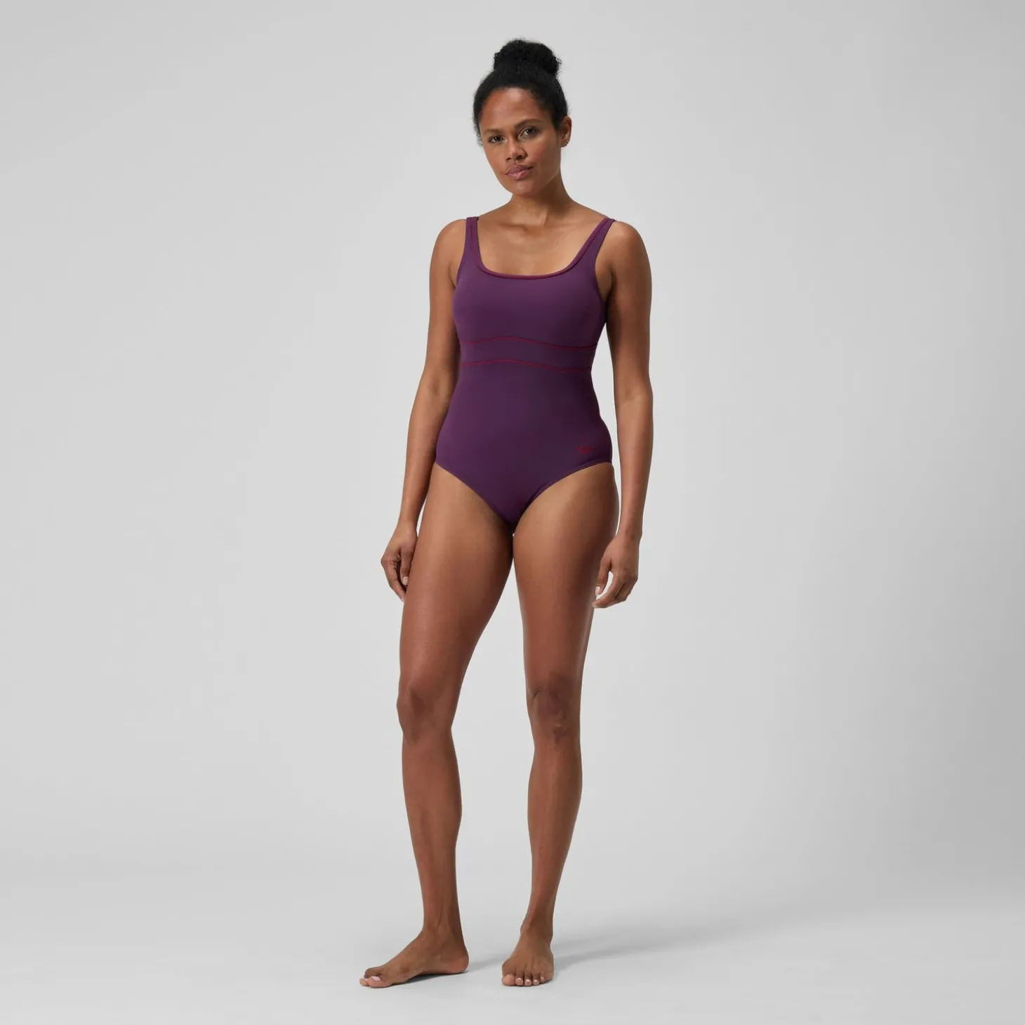 Maillot de bain gainant Femmes ContourEclipse pour Femmes Prune dandy/Rouge basque