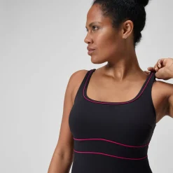 Maillot de bain gainant Femmes ContourEclipse pour Femmes Noir/Magenta brume