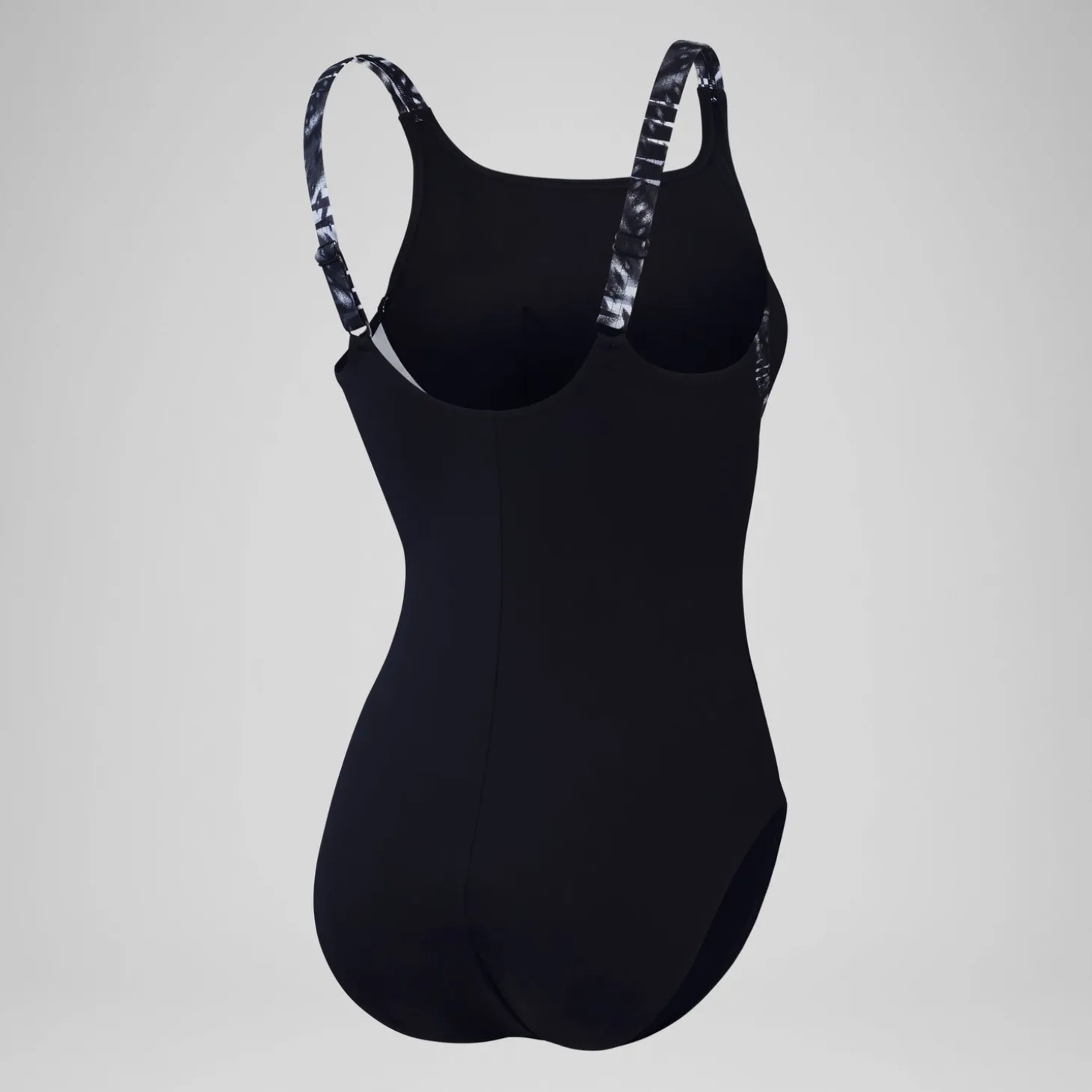 Maillot de bain galbant à imprimé Splice pour Femmes Noir/Gris oxydé/Blanc