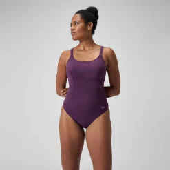 Maillot de bain galbant Crossback pour Femmes Prune dandy