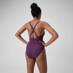 Maillot de bain galbant Crossback pour Femmes Prune dandy