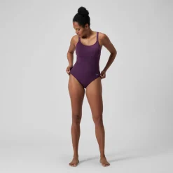 Maillot de bain galbant Crossback pour Femmes Prune dandy