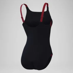 Maillot de bain galbant unique Splice pour Femmes Noir/Magenta brume/Rouge basque