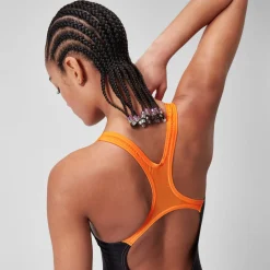 Maillot de bain 1 pièce Femmes Medley Logo pour Femmes Noir/Nectarine
