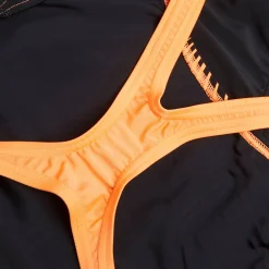 Maillot de bain 1 pièce Femmes Medley Logo pour Femmes Noir/Nectarine